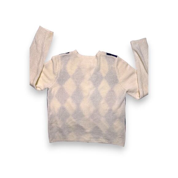 Vintage Chenille Argyle Plush Knit Cardigan Size S/M - Picture 6 of 10